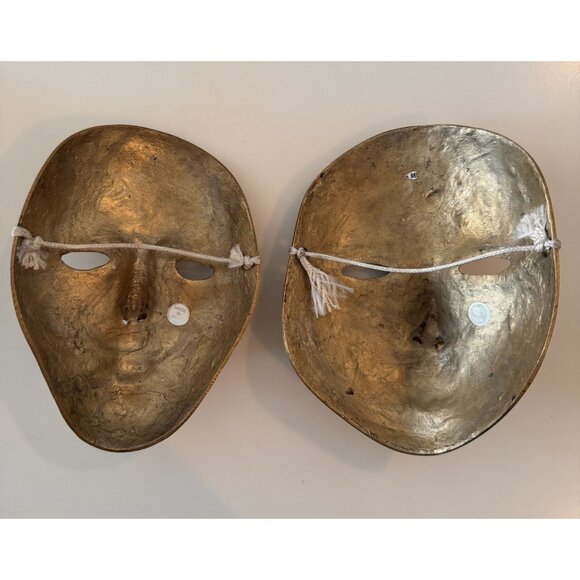 Vintage Handcrafted Solid Bronze Enameled Venetian- Masks Made India Mardi Gras - Picture 2 of 3